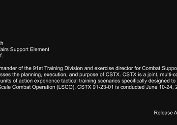 CSTX exercise director Col. Colin Morrow