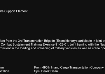 U.S. Reserve Soldiers Train with Navy on Port Operations for CSTX