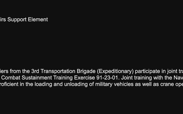 U.S. Reserve Soldiers Train with Navy on Port Operations for CSTX