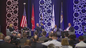 CNR talks about civilian credentialing in the Navy Reserve at Sea-Air-Space 2023 Conference. Video series 5 of 10.