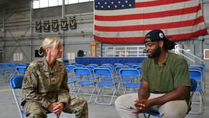 U.S. Air Force Col. Allison Black and Pittsburgh Steelers Najee Harris interview B-Roll 2 of 4