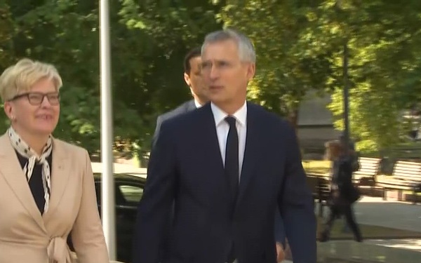 NATO Secretary General meets with the Prime Minister of Lithuania (B-ROLL)