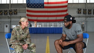 U.S. Air Force Col. Allison Black and Pittsburgh Steelers Najee Harris