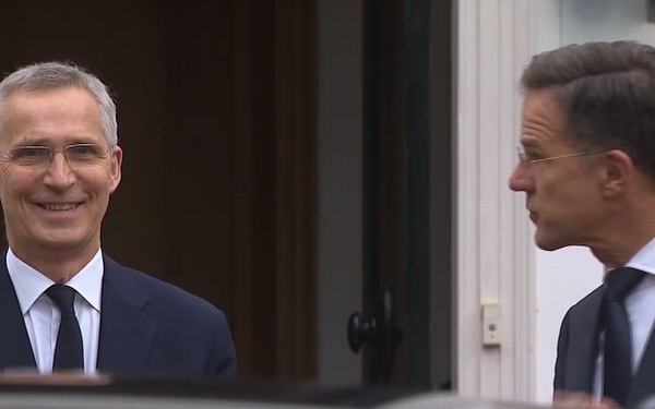 President of Romania arrives in The Hague for the pre-Summit dinner - b-roll - 27 June 2023