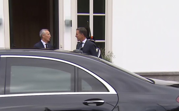 President of Poland arrives in The Hague for the pre-Summit dinner - b-roll - 27 June 2023