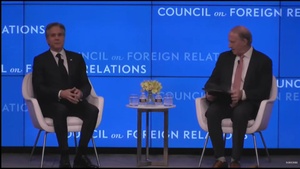 Secretary of State Antony J. Blinken participates in a conversation on the Biden-Harris Administration’s approach to foreign policy, moderated by Council on Foreign Relations President Richard Haass