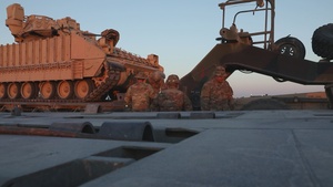 Charlie Company 142nd Division Sustainment Support Battalion Loading Bradley's B- Roll