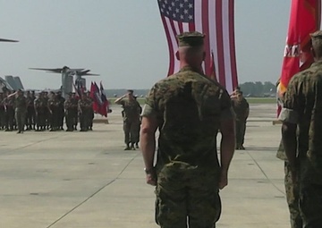 Marine Aircraft Group 26 change of command ceremony (B-Roll)