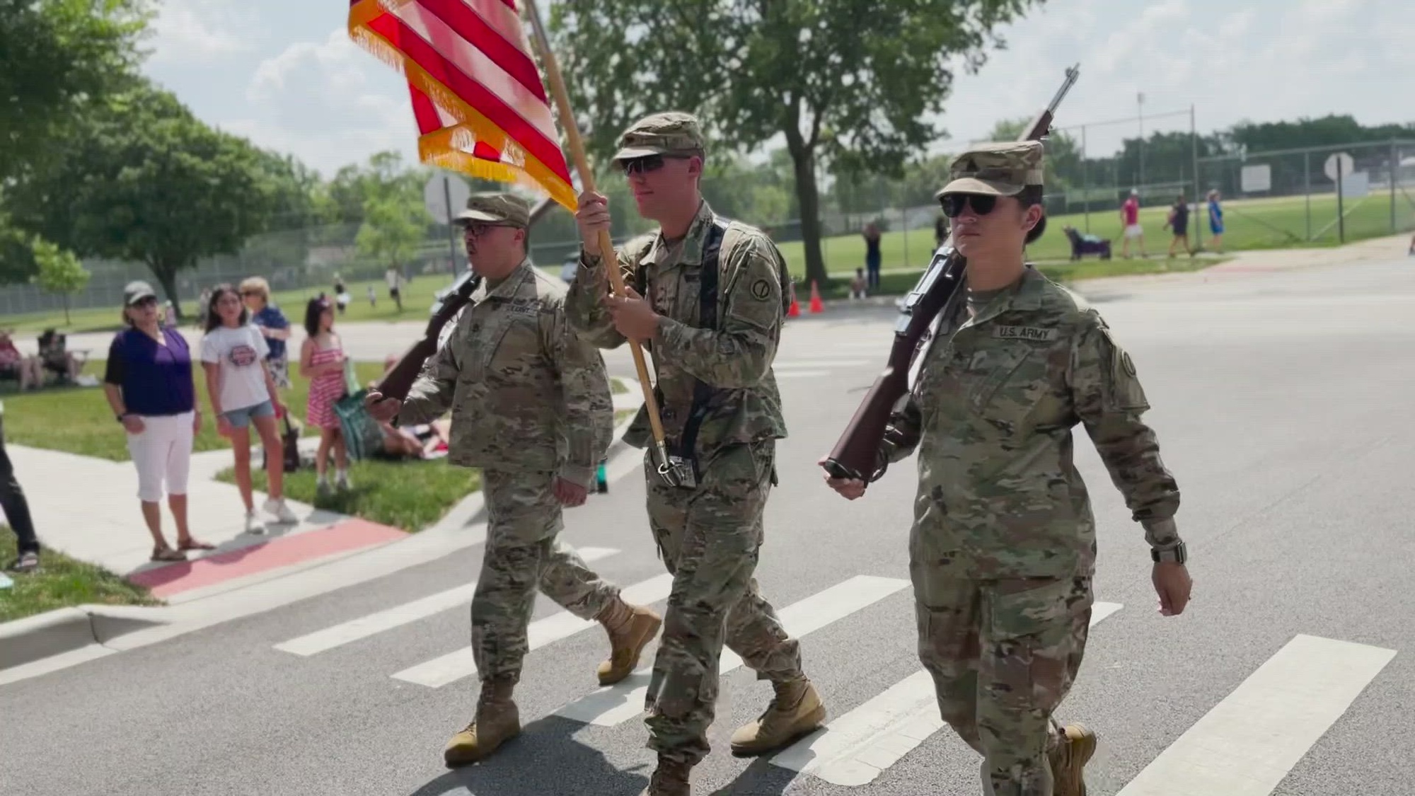 Soldiers assigned to the 85th U.S. Army Reserve Support Command marched in the Village of Rolling Meadows Independence Day parade, July 4, 2023. Shortly a month after celebrating the U.S. Army's 248th birthday, Soldiers today continue to support the spirit and ideals of the founders by defending liberty and free people around the world.
(U.S. Army Reserve video by Staff Sgt. Erika Whitaker)