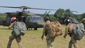 B-Roll: 3rd Combat Aviation Brigade provides UH-60 Blackhawk aviation support for airborne training