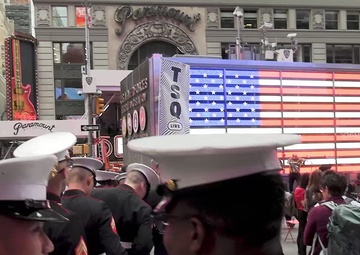 Quantico Marine Band performs at Times Square, New York during Fleet Week