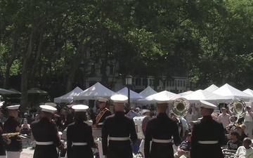 Quantico Marine Band performs at Bryant Park in New York during Fleet Week