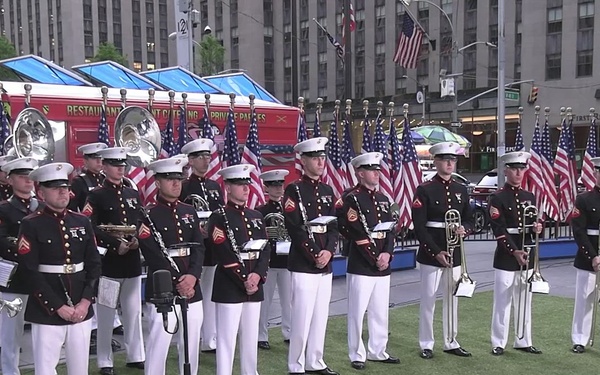 Quantico Marine Band performs on Fox News in New York during Fleet Week