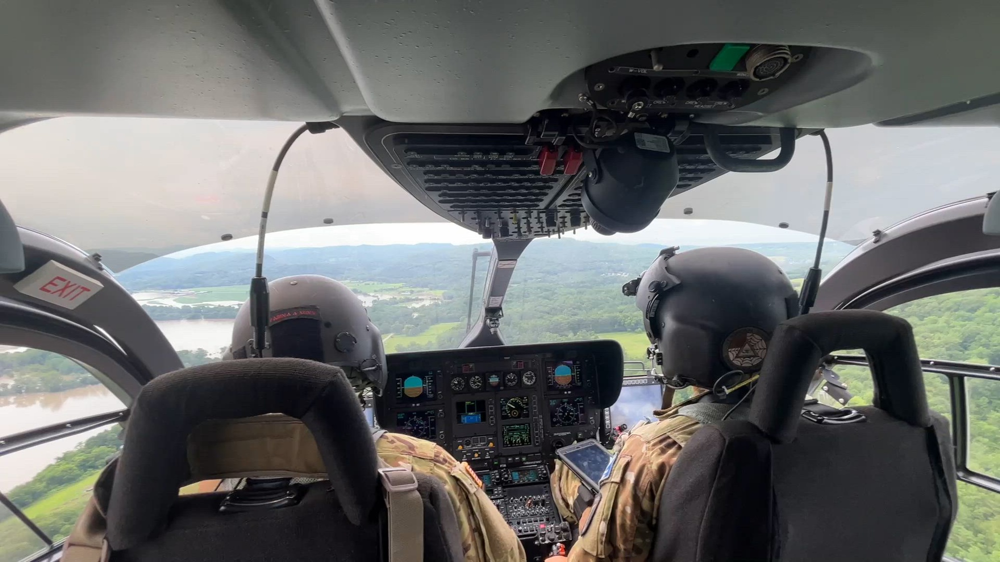 A UH-72 Lakota Helicopter assigned to the 1st Battalion, 224th Aviation Battalion, Vermont National Guard, flies over flood damaged areas of Vermont, to include the capital building in Montpelier, Vermont, July 11, 2023. This unit&#39;s mission was to survey heavy rain damage and report if there were stranded people that needed rescuing due to the recent storm that caused flooding throughout Vermont. (U.S. Air National Guard b-roll by Senior Master Sgt. Michael Davis)