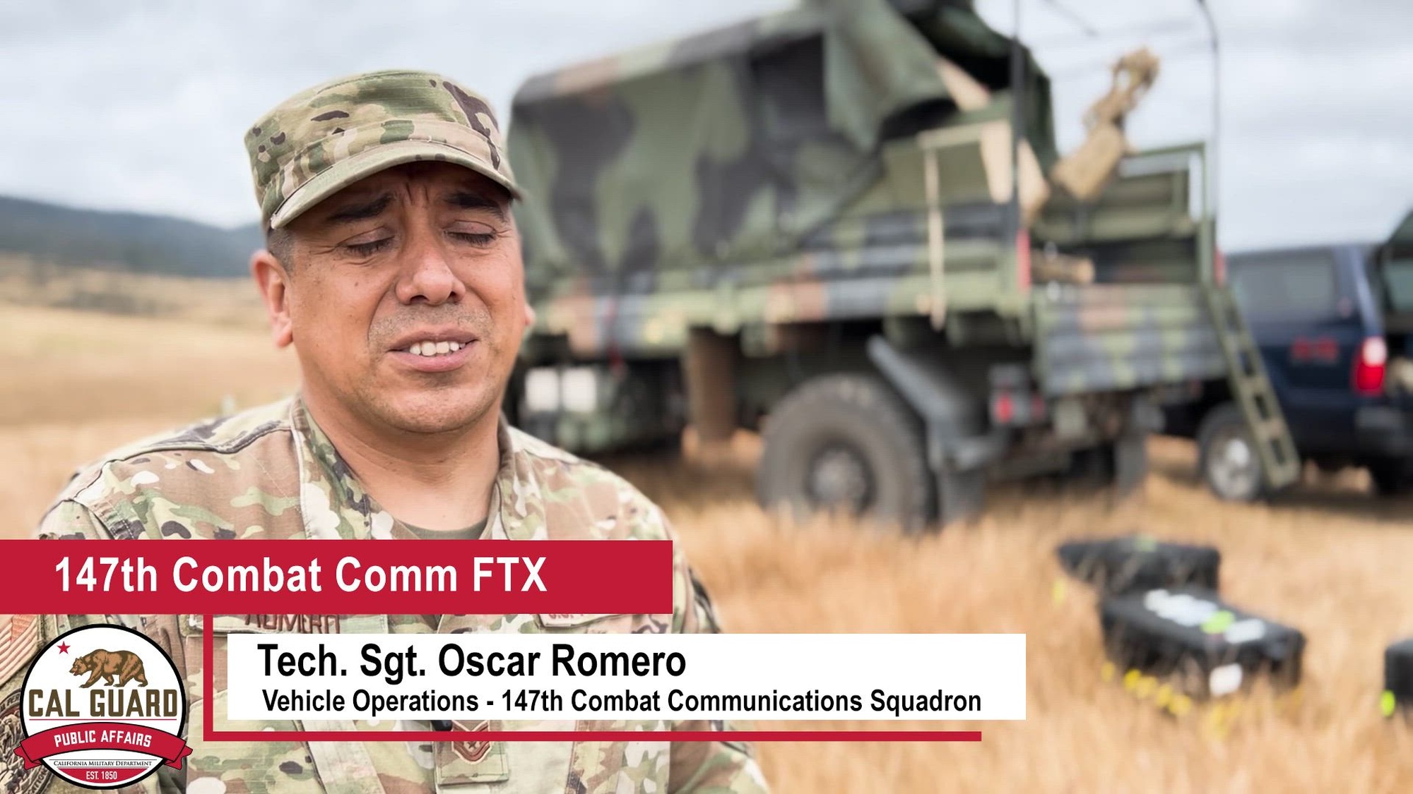 Tech. Sgt. Oscar Romero, the Chief of Vehicle Maintenance for the 147th Combat Communications Squadron, 195th Wing California Air National Guard modified a NATO cable allowing it to be used to power up equipment during the 147th Combat Communications Squadron&#39;s Field Training Exercise. Video by Master Sgt. David Loeffler - 195th Wing Public Affairs