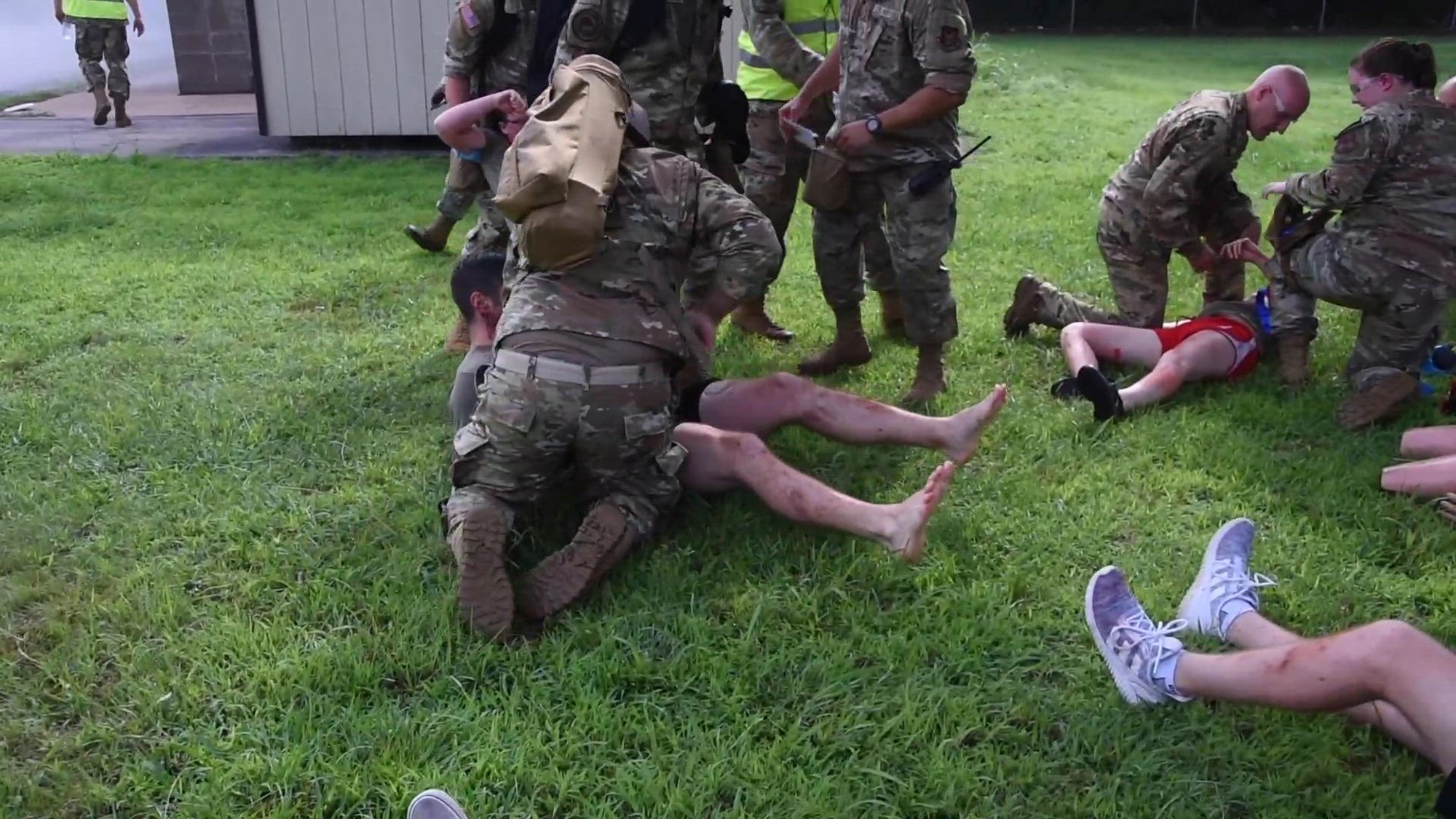 B-Roll of tactical combat casualty care training exercise during Northwest Arkansas Wellness 2023 Innovative Readiness Training mission in Midway, Arkansas. (U.S. Air Force video by Senior Airman Tylon Chapman)