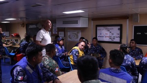 Instructors teach Human Rights, Humanitarian Law and Women, Peace, and Security aboard Mexican Navy vessel