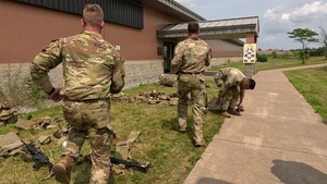 Soldiers from  XVIII Airborne Corps represent their respective units in the best squad competition stress shoot event