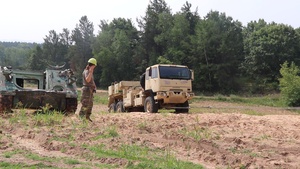 Fort McCoy RTS-Maintenance Wheeled Vehicle Recovery Course 2023 Training: Winching out a mired vehicle, Part II