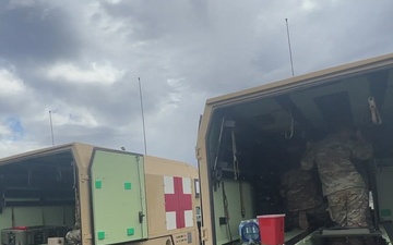 Soldiers of the 144th Area Support Company, Utah National Guard, prepare for medical support mission during Talisman Sabre 23