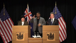 Secretary Blinken holds a joint press availability with New Zealand Foreign Minister Nanaia Mahuta, in Wellington, New Zealand