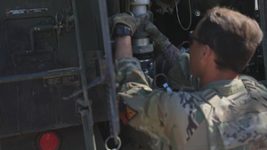 Comanche Soldiers fuel tanks in preparation of Exercise Talisman Sabre 23