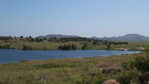 Kayakers on Lake Jed Johnson in the Wichita Mountains