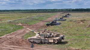 B-Roll: Task Force Ivy, NATO Battle Group Poland forces conduct combined arms live fire exercise
