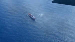U.S. Air National Guard unit provide aerial observation support to a Coast Guard overwater rescue