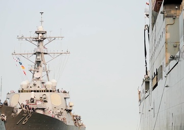 USS Porter, USNS William McLean Perform Vertical Launch System Re-Arm Demonstration