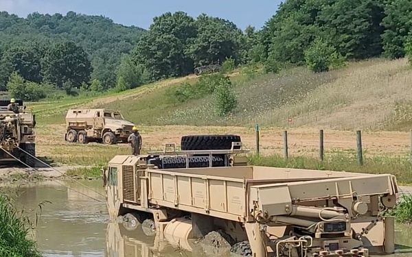 Fort McCoy RTS-Maintenance Wheeled Vehicle Recovery Course 2023 Training: Winching out a mired vehicle, Part IV