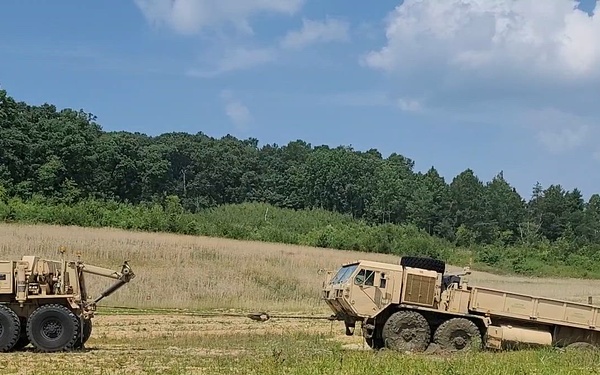 Fort McCoy RTS-Maintenance Wheeled-Vehicle Recovery Operations Course 2023 Training: Winching out a mired vehicle, Part VI
