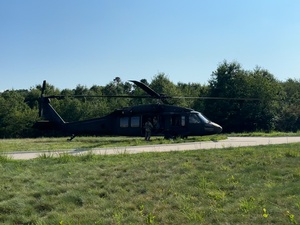 UH-60 Black Hawks land to extract Soldiers