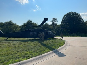 UH-60 Black Hawks land to extract Soldiers