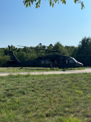 UH-60 Black Hawks land to extract Soldiers