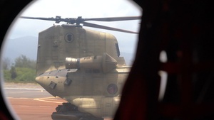 Hawaii Army National Guard provides water bucket support for wildfires on Maui