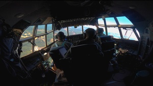 Flight deck footage from inside a MAFFS C-130H from 302nd Airlift Wing