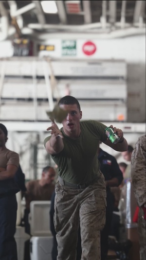 USS Bataan Sailors and Marines Enjoy a Steel Beach