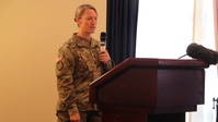 Speaker gives presentation during Fort McCoy's 2023's observance of Women's Equality Day, Part III