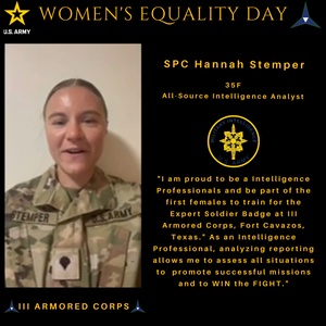 Women's Equality Day - Spc. Hannah Stemper
