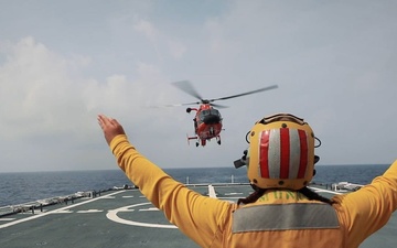 U.S. Coast Guard Cutter Munro conducts flight operations