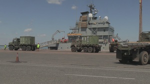 B-Roll: MRF-D, Australian Army 1st Brigade stage equipment on USAV SSGT Robert T. Kuroda