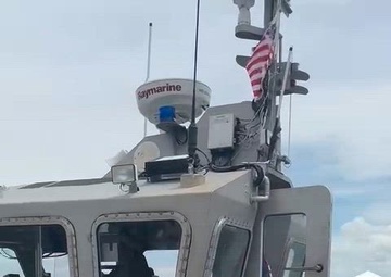 Coast Guard Sector St. Petersburg area rescue boats stage outside the storm