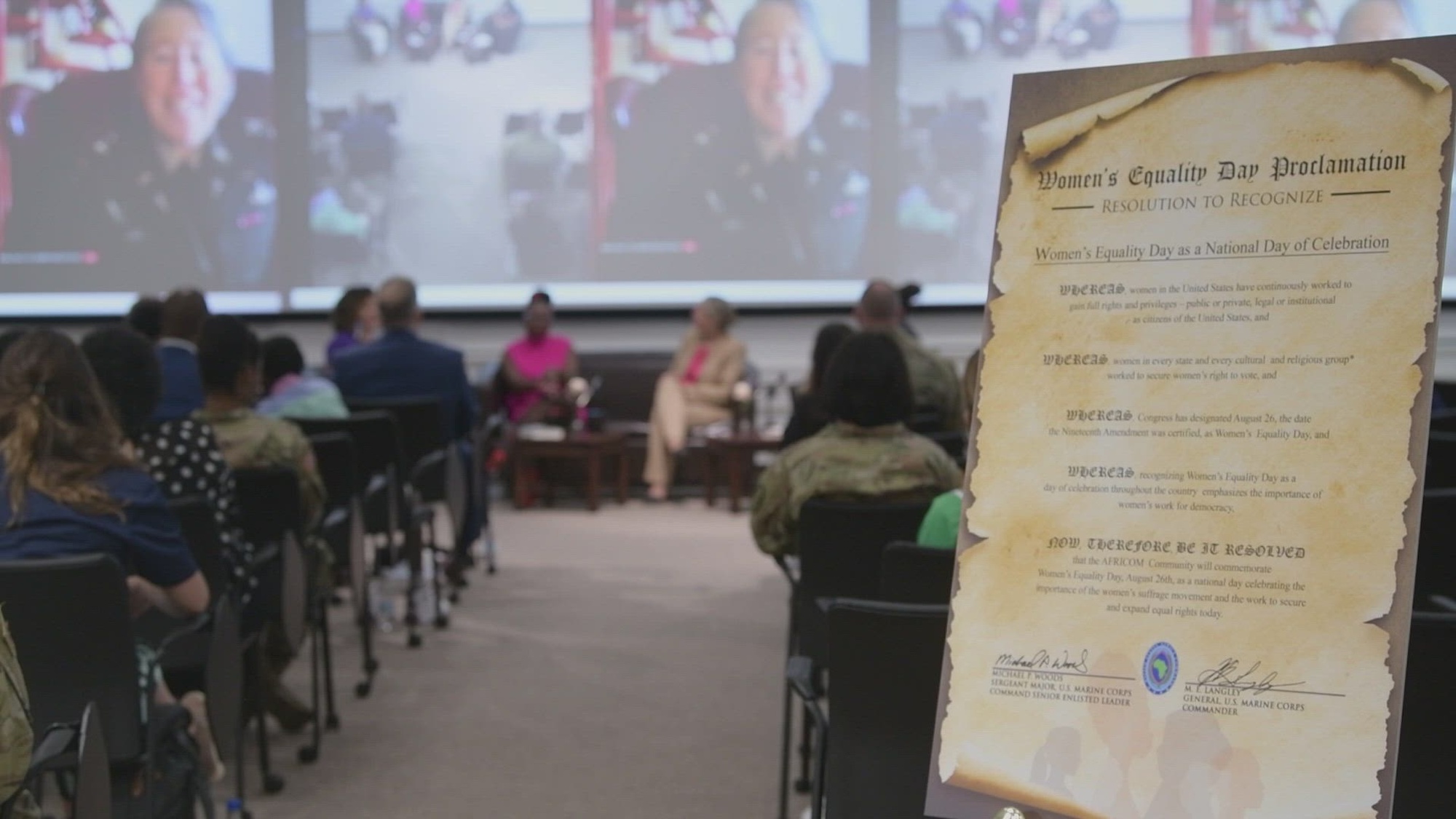 In a Joint Resolution of Congress in 1971, August 26 was designated as Women&#39;s Equality Day. Therefore, U.S. Africa Command Community will commemorate August 26th as a national day celebrating the importance of the women&#39;s suffrage movement. <br /><br />Five women shared their insights in how education opens doors to opportunity, empowerment, and confidence.<br /><br />MSG Yolanda Gomez<br />USAFRICOM Women&#39;s Equality Day participant