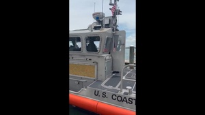 Coast Guard Sector St. Petersburg area rescue boats stage outside the storm