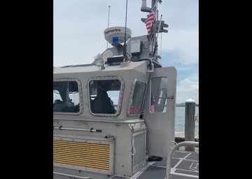 Coast Guard Sector St. Petersburg area rescue boats stage outside the storm
