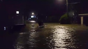 Hurricane Idalia flooding near Coast Guard Station Fort Myers Beach