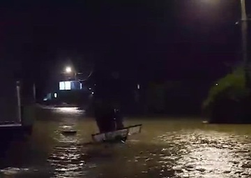 Hurricane Idalia flooding near Coast Guard Station Fort Myers Beach