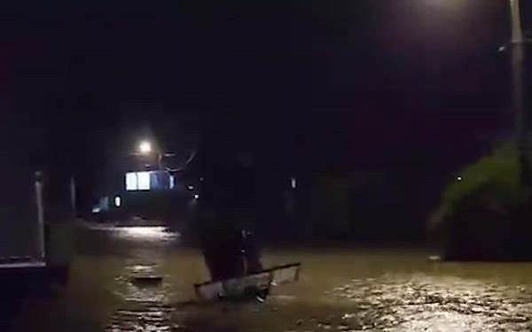 Hurricane Idalia flooding near Coast Guard Station Fort Myers Beach