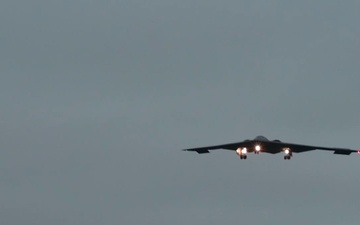 B-2 Spirit stealth bomber night time maintenance in Iceland